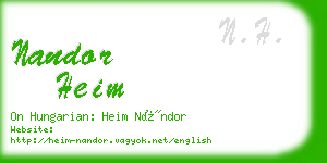 nandor heim business card